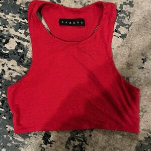 Sabora red cropped tank size small